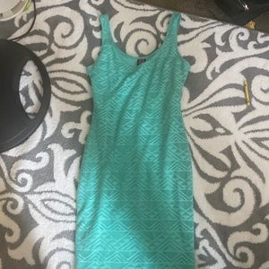 2b Bebe midi dress turquoise with lace